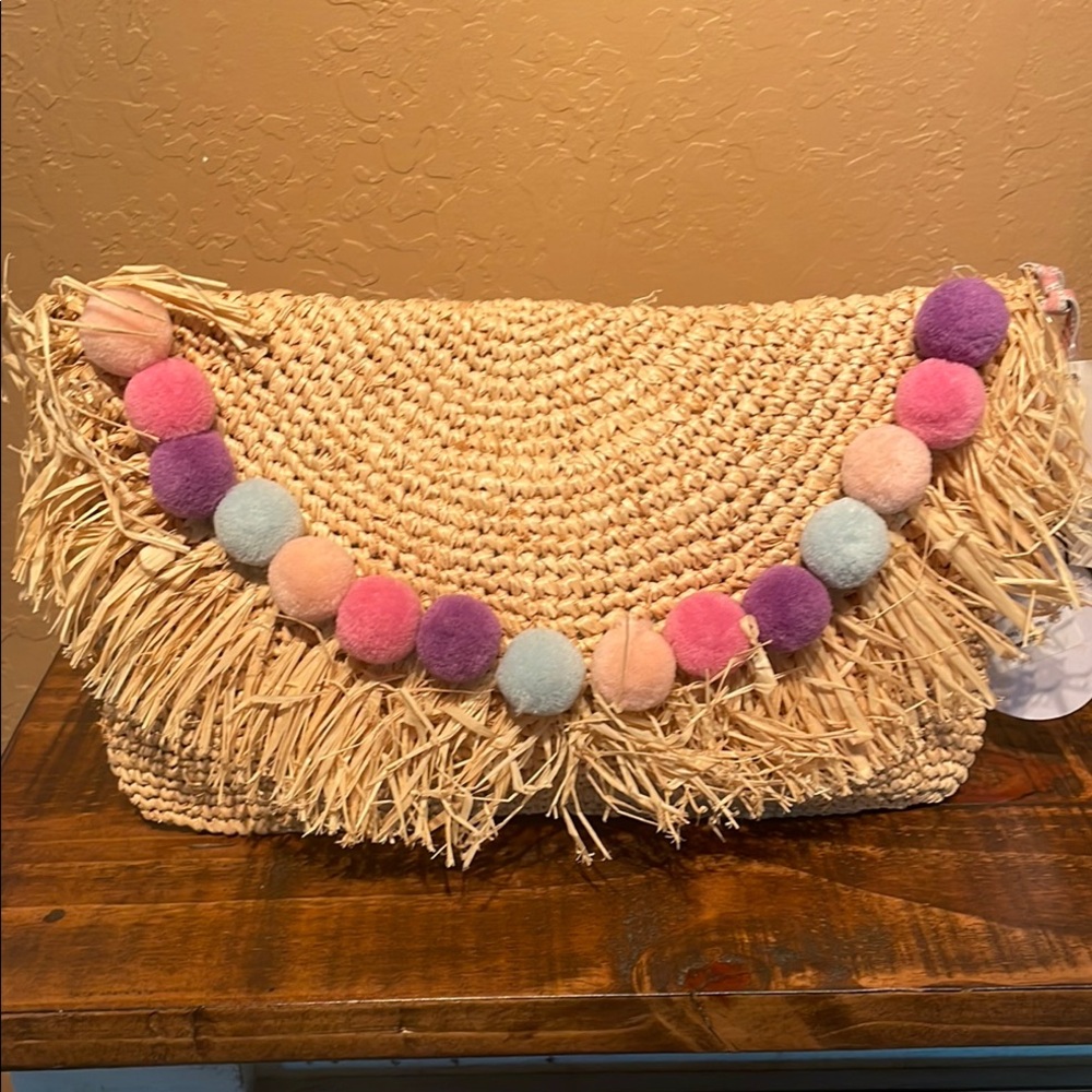 NWT BTB Los Angeles Sera Pom Pom Clutch MSRP $125